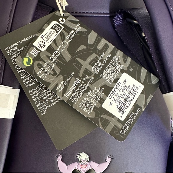 Loungefly Disney Ursula Sequin Mini Backpack NWT | Little Mermaid Villains - Picture 4 of 11